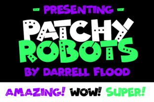 Patchy Robots Font for Cartoon Robot Branding