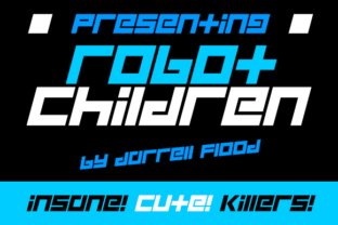 Robot Children Display Font for Sci-Fi & Retro Branding